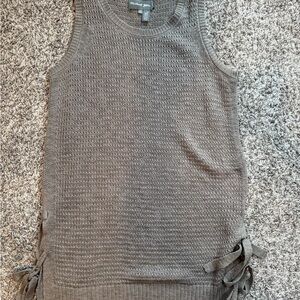 Michael Stars Brown/Gray Sleeveless Sweater Tunic Tie Slits Size M